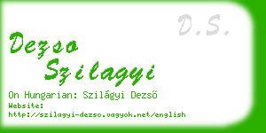 dezso szilagyi business card