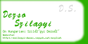 dezso szilagyi business card
